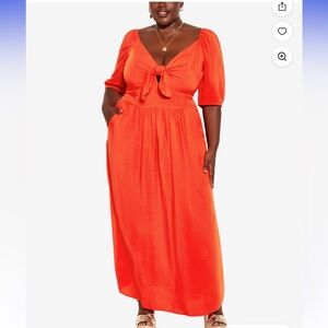 City Chic Villa Capri Maxi Dress in Coral NWOT